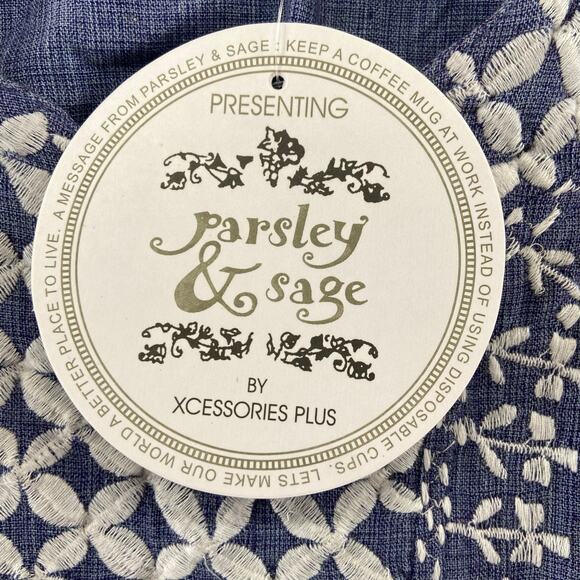 Parsley & Sage Blue Embroidered Dress Size Medium NWT - Picture 3 of 9